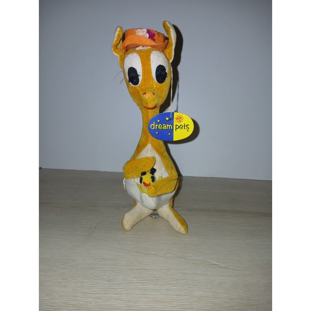 R. Dakin Dream Pets Matilda Kangaroo Stuffed Animal 10” Sawdust Tags Vintage